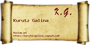 Kurutz Galina névjegykártya